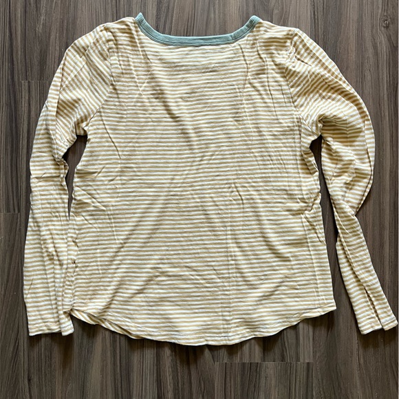 Madewell Whisper Cotton Rib-Crewneck Long-Sleeve Ringer Tee Keene Stripe medium - Picture 5 of 8